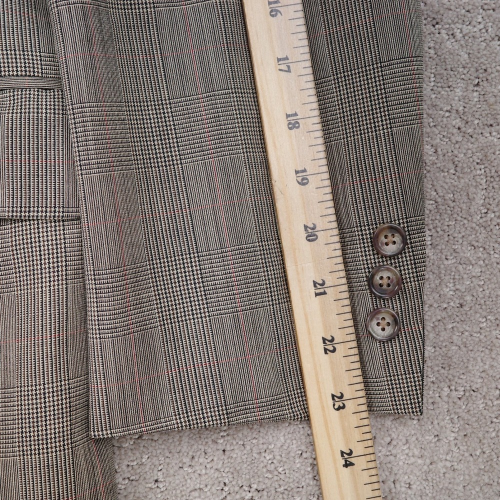 Jos A Bank Executive Suit Men 40R 31W 31L‎ Black Red Houndstooth Plaid Classic - Picture 6 of 16